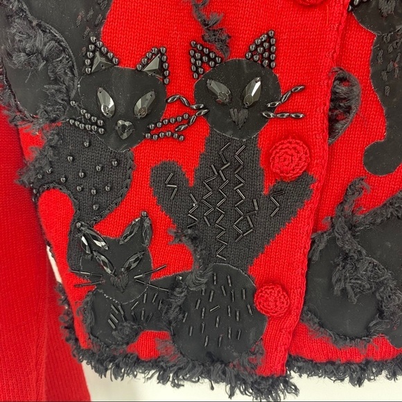 Michael Simon Kitty Kat Vintage Sweater Size P/M - Picture 3 of 14